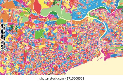 Colorful Vector Map Santo Domingo Distrito Stock Vector (Royalty Free ...