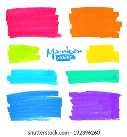 Colorful Vector Marker Stains Set