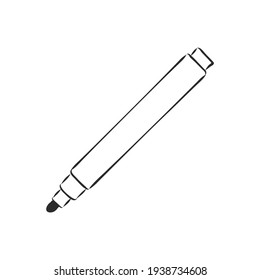 Marcadores de vectores coloridos colocados sobre un fondo blanco, una foto de marcadores para dibujar diferentes colores Aislados sobre marcadores blancos. Marcadores realistas para el diseño.