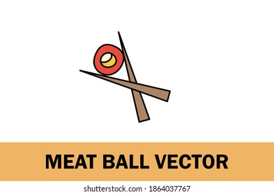Colorful vector of meat ball icon. Isolated on white background. For Designer.
