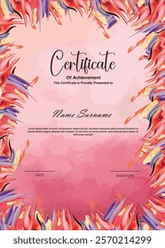Colorful vector modern  certificate template for corporate or school