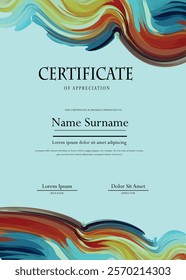 Colorful vector modern  certificate template for corporate or school