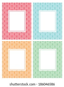 Colorful Vector Modern Frame and Invitation Template Set