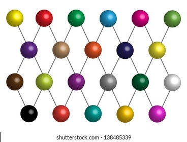 colorful vector molecule model isolated on white background