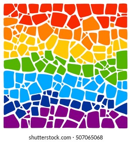 Colorful vector mosaic background.Rainbow color. Ceramic tile texture. 