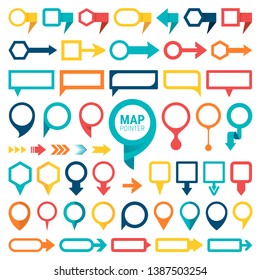 Colorful vector Navigation pins collection