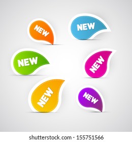 Colorful Vector New Labels, Stickers, Tags