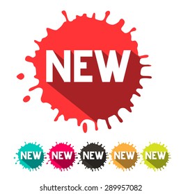 Colorful Vector New Splashes - Stains Labels Set