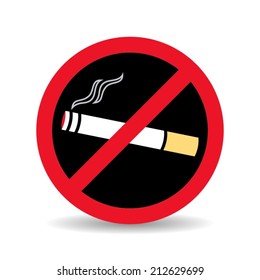 Colorful vector no smoking sign on white background