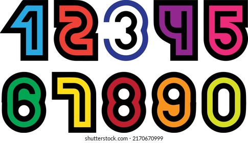 
colorful vector number illustrations sample designs