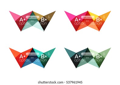 Colorful vector option banner arrow templates, infographic backgrounds set for workflow layout, diagram, number options or web design