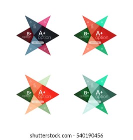 Opciones de vector coloridas plantillas de flecha de banner, fondos infográficos establecidos para diseño de flujo de trabajo, diagrama, opciones de número o diseño web