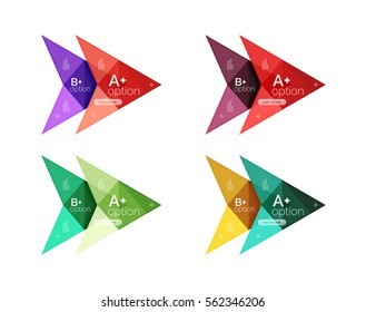 Colorful vector option banner arrow templates, infographic backgrounds set for workflow layout, diagram, number options or web design