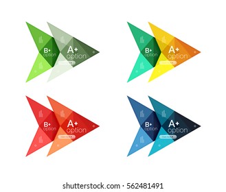 Colorful vector option banner arrow templates, infographic backgrounds set for workflow layout, diagram, number options or web design