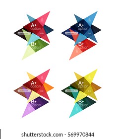 Colorful vector option banner arrow templates, infographic backgrounds set for workflow layout, diagram, number options or web design