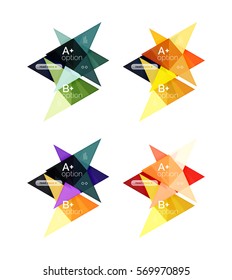 Colorful vector option banner arrow templates, infographic backgrounds set for workflow layout, diagram, number options or web design