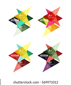 Colorful vector option banner arrow templates, infographic backgrounds set for workflow layout, diagram, number options or web design