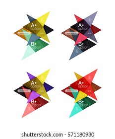 Colorful vector option banner arrow templates, infographic backgrounds set for workflow layout, diagram, number options or web design
