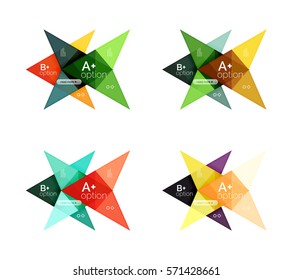 Colorful vector option banner arrow templates, infographic backgrounds set for workflow layout, diagram, number options or web design