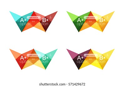 Colorful vector option banner arrow templates, infographic backgrounds set for workflow layout, diagram, number options or web design