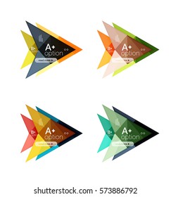 Colorful vector option banner arrow templates, infographic backgrounds set for workflow layout, diagram, number options or web design