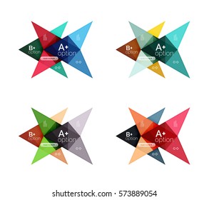 Colorful vector option banner arrow templates, infographic backgrounds set for workflow layout, diagram, number options or web design
