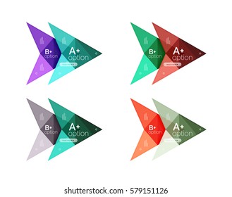 Colorful vector option banner arrow templates, infographic backgrounds set for workflow layout, diagram, number options or web design