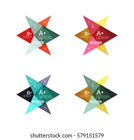 Opciones de vector coloridas plantillas de flecha de banner, fondos infográficos establecidos para diseño de flujo de trabajo, diagrama, opciones de número o diseño web