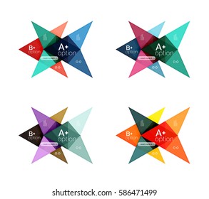 Colorful vector option banner arrow templates, infographic backgrounds set for workflow layout, diagram, number options or web design