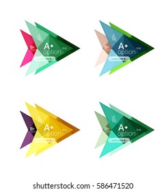 Colorful vector option banner arrow templates, infographic backgrounds set for workflow layout, diagram, number options or web design