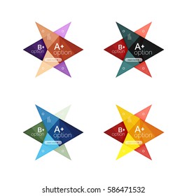 Colorful vector option banner arrow templates, infographic backgrounds set for workflow layout, diagram, number options or web design