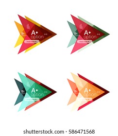 Colorful vector option banner arrow templates, infographic backgrounds set for workflow layout, diagram, number options or web design