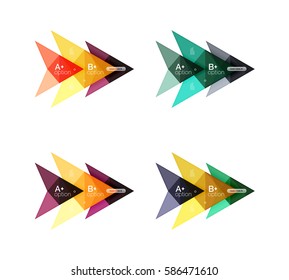 Colorful vector option banner arrow templates, infographic backgrounds set for workflow layout, diagram, number options or web design