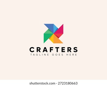 Farbiges Vektor Origami Logo Design