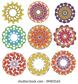 Colorful vector ornament collection