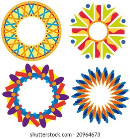 Colorful vector ornaments or frames - also useful as tags or labels