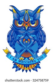 Colorful vector owl