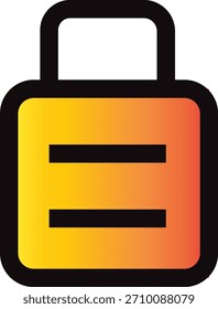 Ícone de cadeado vetorial colorido que representa segurança, privacidade, proteção, senha e segurança. Contorno simples e design moderno.