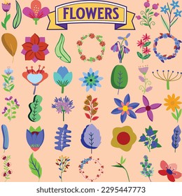 Flores de papel vectorial coloridas ilustran. 3d iconos abstractos de flores de origami aislados en fondo blanco.Estilo de papel para banner, afiche, promoción, sitio web, compras en línea, publicidad.