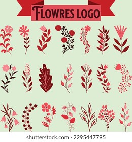 Colorful vector paper flowers set illustration. 3d origami abstract flower icons isolated on white background.Paper art style for banner, poster, promotion, web site, online shopping, advertising.