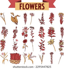 Flores de papel vectorial coloridas ilustran. 3d iconos abstractos de flores de origami aislados en fondo blanco.Estilo de papel para banner, afiche, promoción, sitio web, compras en línea, publicidad.