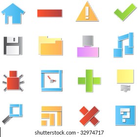 colorful vector paper icon collection.