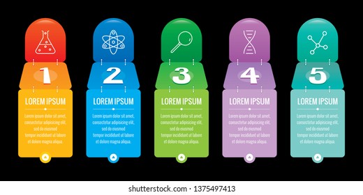 colorful vector paper infographic. five steps infographic