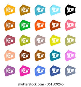 Colorful Vector Paper New Labels Set