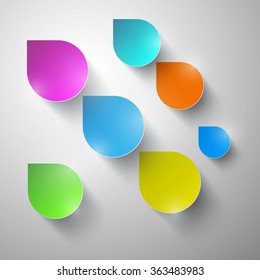 Colorful Vector Paper Rain - Water Drops