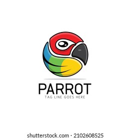 colorful vector of parrot logo design, modern logo concept, icon bird, cartoon , template, emblems
