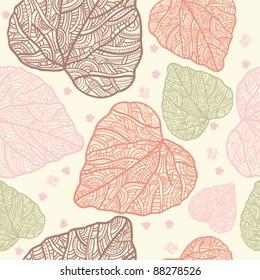 Colorful vector pattern. Abstract autumn leafs