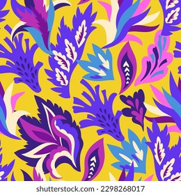 Colorful vector pattern with abstract organic shapes. Vivid modern contemporary background for textile and design