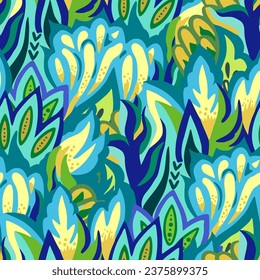 Colorful vector pattern with abstract organic shapes. Vivid modern contemporary background for textile and design