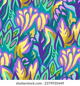 Colorful vector pattern with abstract organic shapes. Vivid modern contemporary background for textile and design